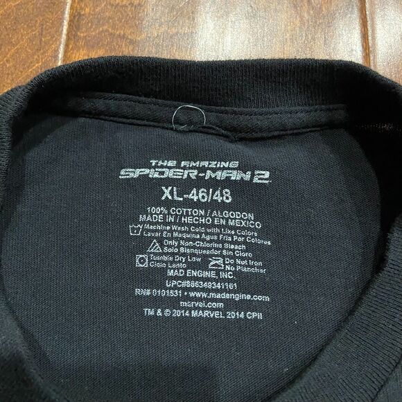 Mad Engine Marvel Amazing Spider-Man 2 Movie Graphic Tee Black Men's Size XL - Picture 5 of 7